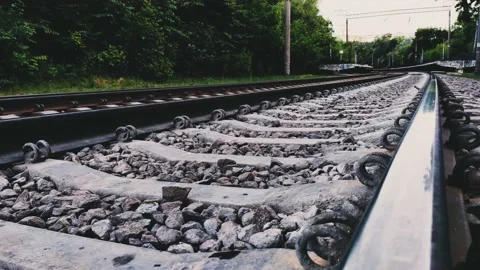 View of the railway line outside Stock Footage 132443870