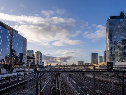 View of the Railway Tracks from a platform Fotos de archivo