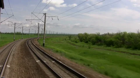 View of the Railway from a train Stock Footage 49408076