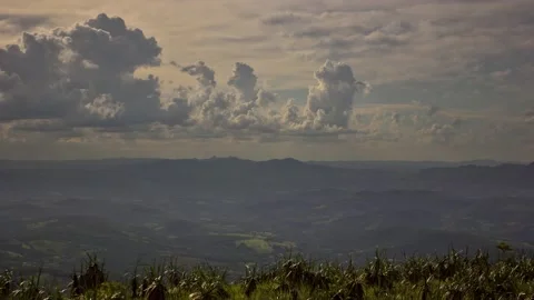 View from rain clouds moving from a mountain close to Belo Horizonte city, Minas Stock Footage 234722583