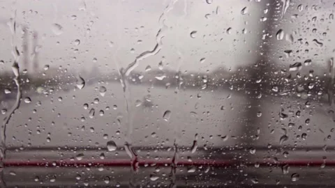 View from the rain-drenched train window Stock Footage 165077095