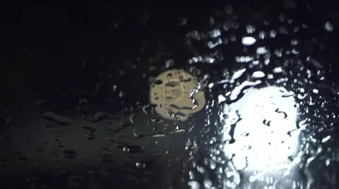 View of raindrops from inside the car Stock Footage 44445241