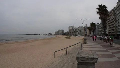 View on the Rambla of Montevideo Video stock 75447124