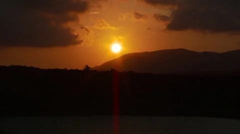 View of ranch at sunset Stock Footage 54590909