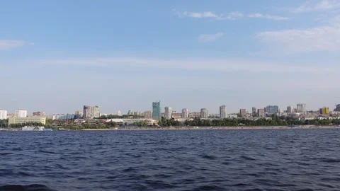 View of the rapid flow of a river or lake. Journeys 스톡 동영상 194357047