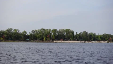 View of the rapid flow of a river or lake. Journeys Video stock 194357163