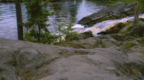 View on rapids of raging river Video stock 51512073