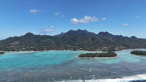 A View of Rarotonga from a drone Stock Footage 296157080