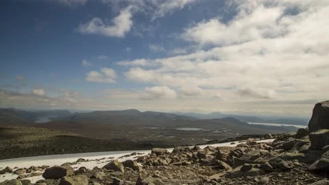 View from Raslet to Lake Vinstra,4k,timelapse Stock Footage 230123205