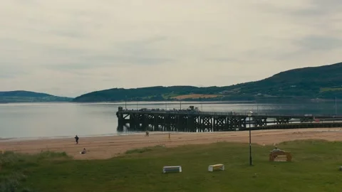 View at the Rathmullan Pier from the distance 動画素材 206792263