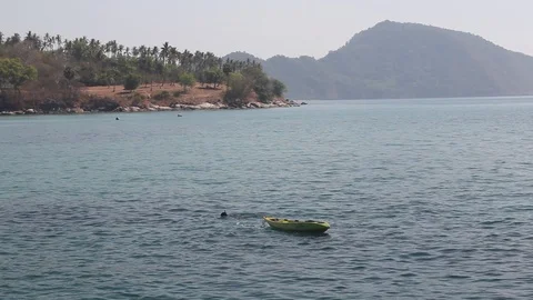 View on Rawai beach and pier. Tropical landscape. Stock Footage 126596171