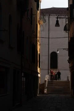 View of rays of sun on buildings Stock Photos