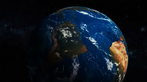 View realistic 3d Earth planet with star Stock Footage 221911041