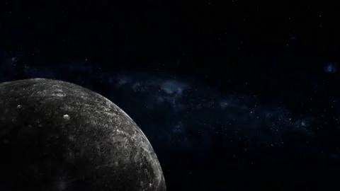 View realistic 3d mercury planet with star Stock Footage 221911174
