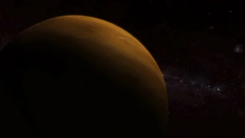 View realistic 3d Venus atmosphere planet with star Stock Footage 221911327