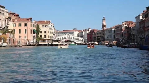View of the Realto bridge, Venice Stock Footage 254580430