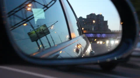 View from the rear-view mirror in the car 2 Video stock 25607265
