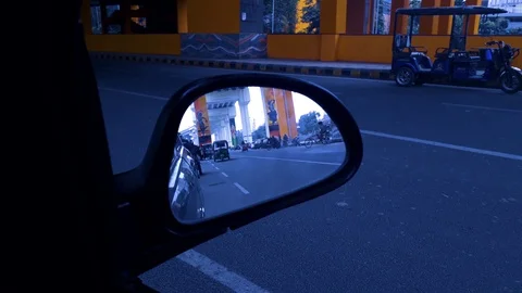 A view from the rear view mirror of the car Stock-Footage 122281454