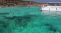 View from the recreational marine vessel at the blue lagoon, Latchi, Cyprus HD Footage