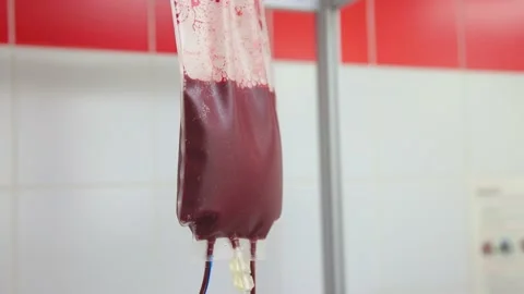 View of the red blood cells in container Stock Footage 234814692
