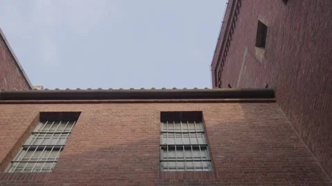 View of the red brick building Stock Footage 299891297