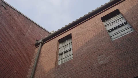 View of the red brick building Stock Footage 299892041