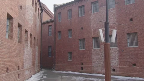 View of the red brick buildings Stock Footage 299892951