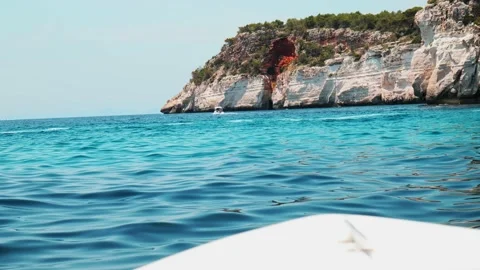 View Of Red Cliff From Boat Stock Footage 202636826
