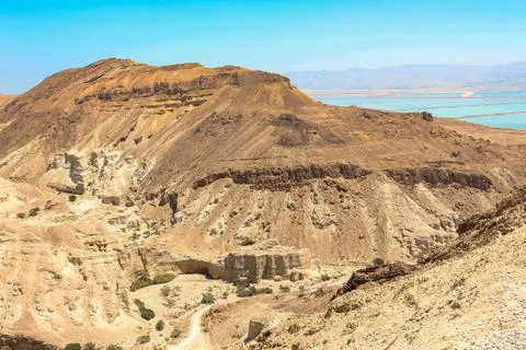 View of the red desert in israel Stock Photos