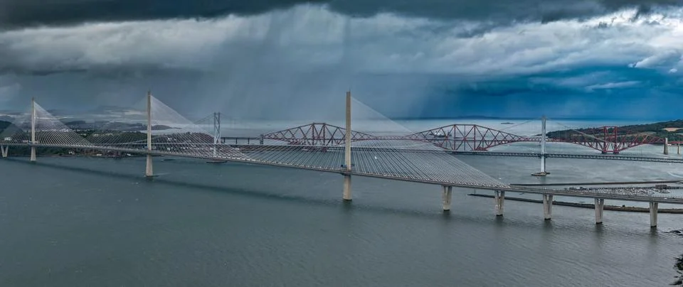 View Of The Red Forth Bridge Stock Photos