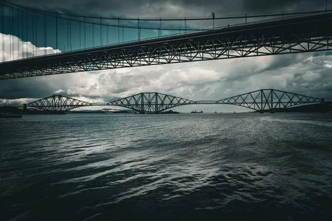 View Of The Red Forth Bridge Stock Photos