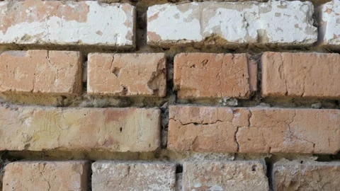 View Of Red Old Brick's Wall. Stock Footage 103474980