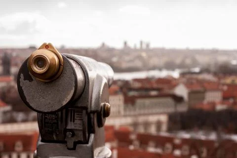 View at red roofs Stock Photos