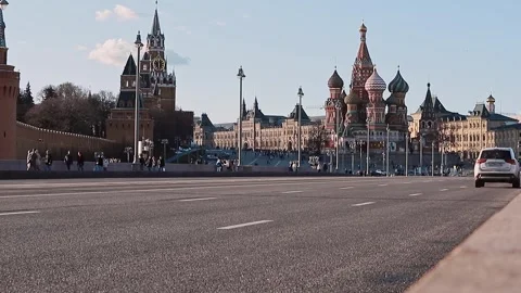 View of the red square and the Kremlin Stock Footage 307787339