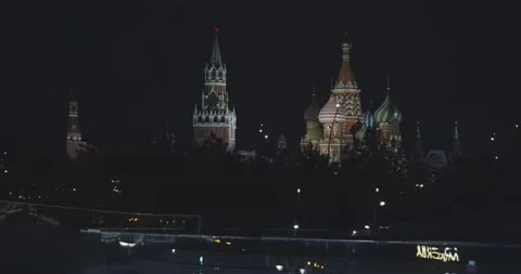 View of Red Square in Moscow at night. Video stock 131061829
