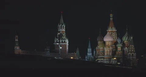 View of Red Square in Moscow at night. Video stock 131061883