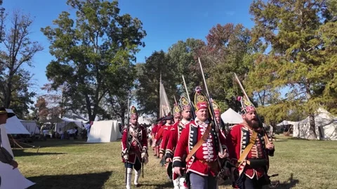 View of reenactors at Fort Massac State Park, United States. Vídeos de archivo 335652350