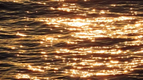 View of Reflecting sunlight on moving water, Sea sparkling Video stock 42803886