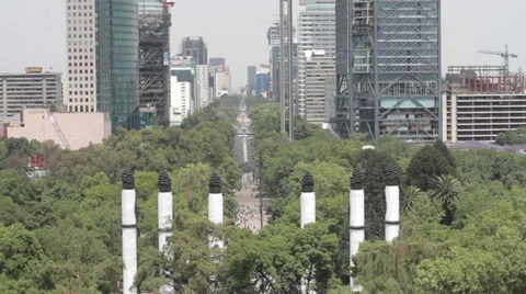 View of Reforma in Mexico City Stock Footage 36631468