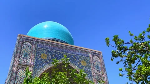 View of The Registan Square. Ulugh Beg Madrasah Stock Footage 301560686