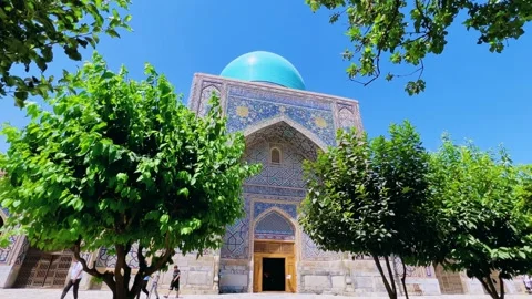 View of The Registan Square. Ulugh Beg Madrasah Stock Footage 301564248