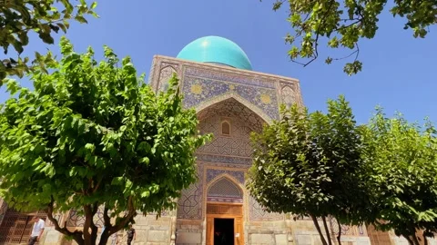 View of The Registan Square. Ulugh Beg Madrasah Stock Footage 301564451