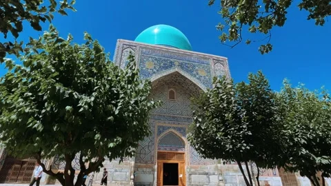 View of The Registan Square. Ulugh Beg Madrasah Stock Footage 301564499