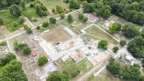 View to the remaining keep of Isis Temple in Dion. Pieria, Greece Stock Photos
