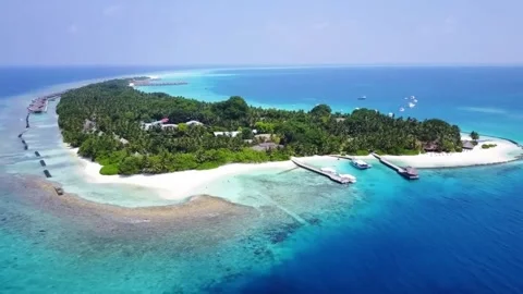 View of a remote island from the sky using a drone Stock-Footage 244774072