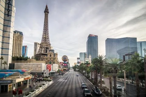View on the replica of Eiffel Tower at Paris Hotel &amp; Casino. Las vegas Foto stock
