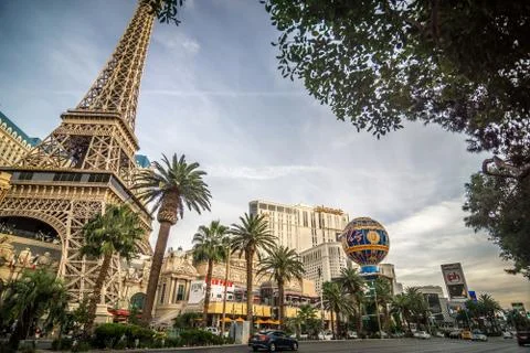 View on the replica of Eiffel Tower at Paris Hotel &amp; Casino. Las vegas Foto stock