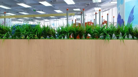 View of replica grass in a play area for children Stock Footage 275311614
