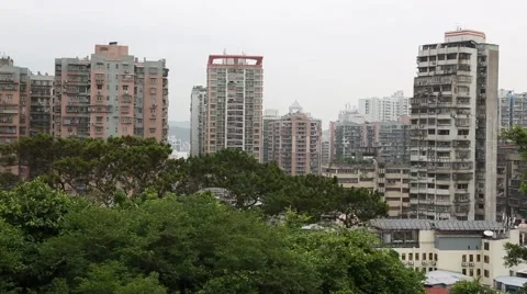 View of the residential areas Macao Stock Footage 49844344