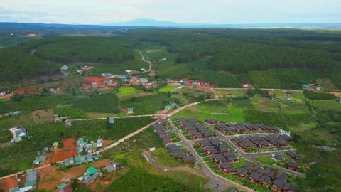 View of resort in the ocean of trees 4K Video in Vietnam Video stock 235818761